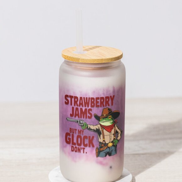 Frog Tumbler, Strawberry Jams, But My Glock Don’t, Funny Meme, Frog Lovers - Picture 3 of 7